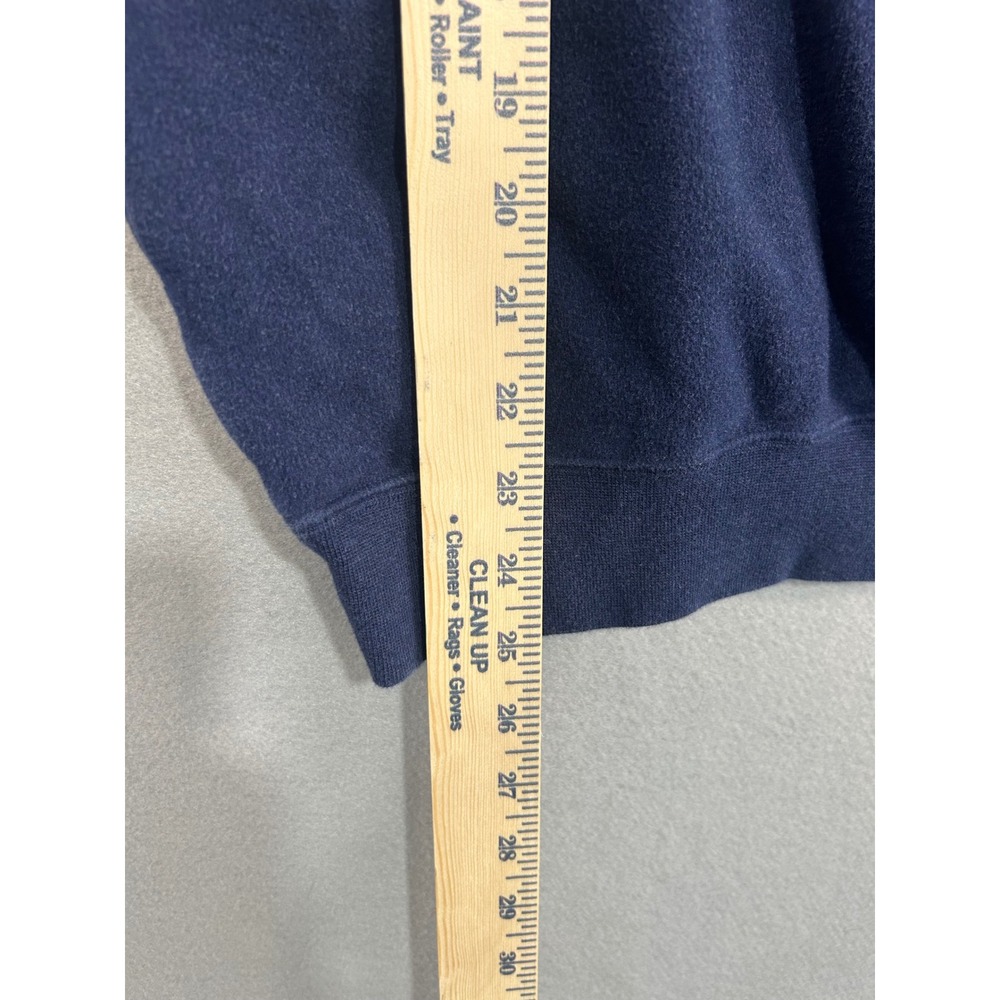Peter Millar 1/4 Zip Pullover Mens Large Blue Yellow Vintage 100% Cotton Fleece - Picture 6 of 6